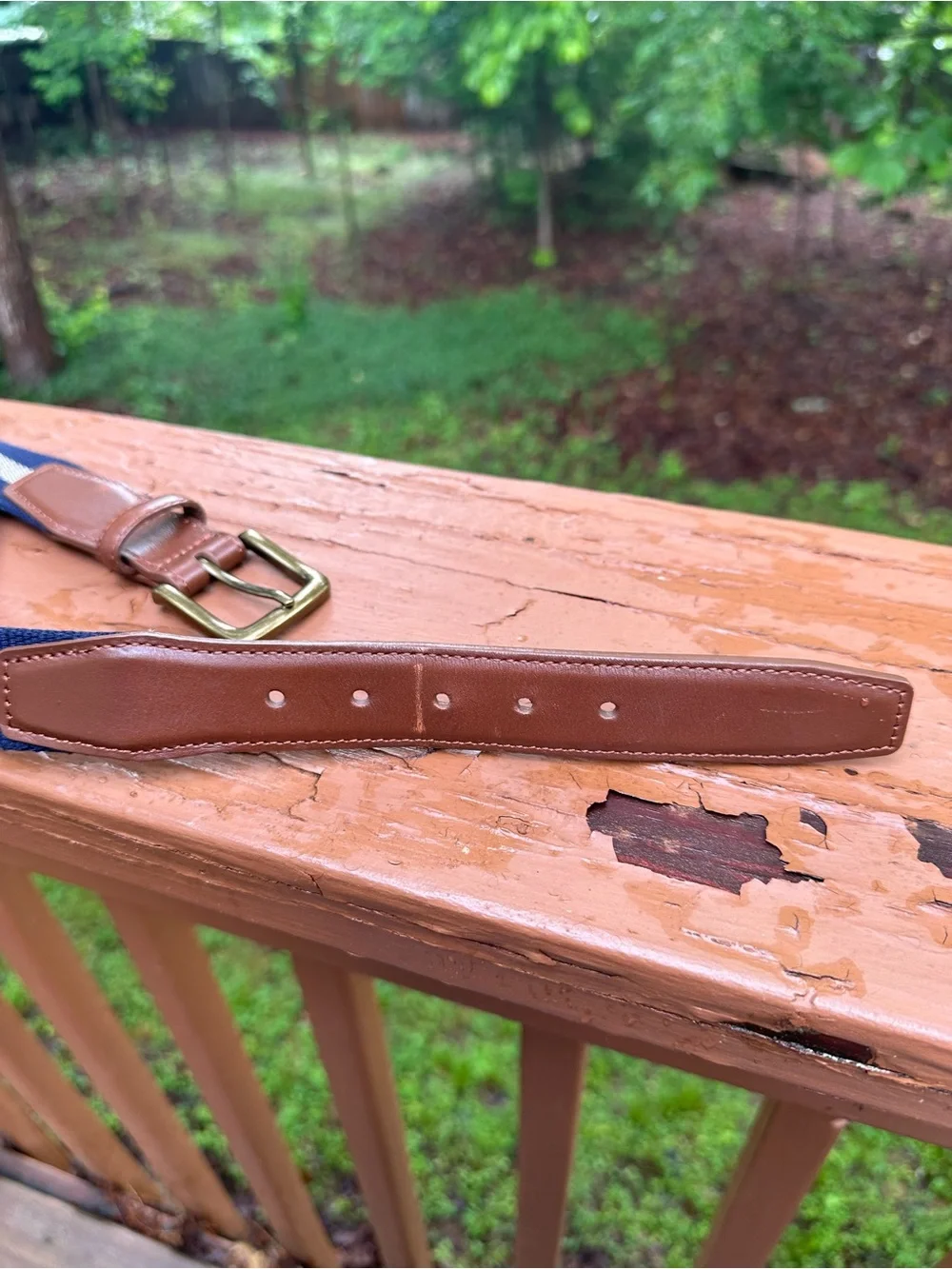 J. Crew leather and fabric belt